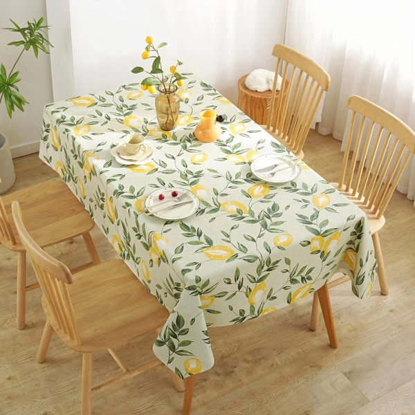 Planet Gates 1pc Tablecloth, Lemon Tree Flower Nordic Style PVC Waterproof And Oil-proof Tablecloth, Dust-proof Decorative Cloth, Tablecloth For Living Room, Coffee Table