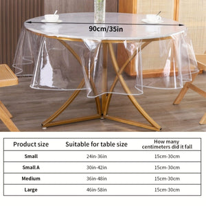 Planet Gates 1pc Tablecloth, Lock Edge Round Transparent Table Protector, Waterproof Oil-proof Vinyl Table Cover, Stain-proof Wipeable Table Cloth, Sewing Finished Edge, Waterproof Oil-proof Stain-proof Plastic Tablecloth, Room Decor