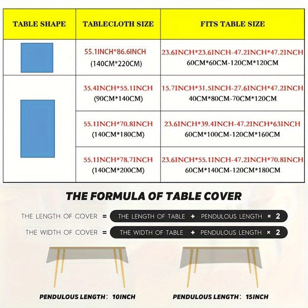 Planet Gates 1pc tablecloth, waterproof and oil-proof rectangular table coffee table cloth, table cover, machine made, wedding table decoration, home decoration, for picnic, camping, wedding, birthday party