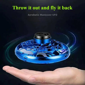Planet Gates 1pc Teenager Flying Spinner UFO Boomerang Mini Drone Magic Levitation Light-emitting Gyroscope Induction Decompression Toys