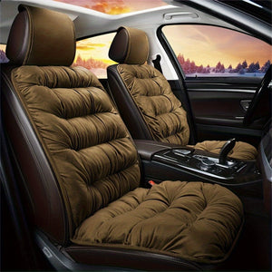 Planet Gates 1pc thermal pad brown 1pc Car Seat Cushion Winter Plush Winter Down Warm Thick Single Seat Soft Backrest Universal Explosion-proof Seat Cushion Cover