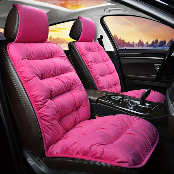 Planet Gates 1pc thermal pad pink 1pc Car Seat Cushion Winter Plush Winter Down Warm Thick Single Seat Soft Backrest Universal Explosion-proof Seat Cushion Cover