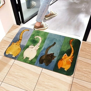 Planet Gates 1pc, Thickened Cute Cat Door Mat Into The Living Room Carpet Bedroom Mat Door Mat, Bathroom Non-slip Door Mat Floor Mat 0.39inch/1cm Thickness