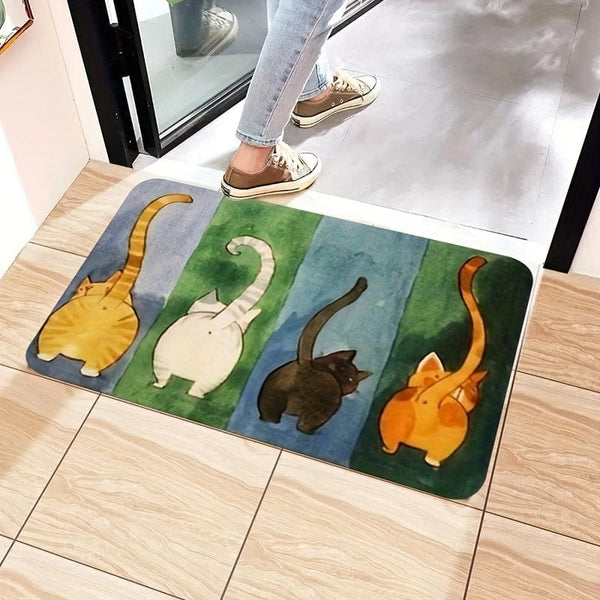 Planet Gates 1pc, Thickened Cute Cat Door Mat Into The Living Room Carpet Bedroom Mat Door Mat, Bathroom Non-slip Door Mat Floor Mat 0.39inch/1cm Thickness