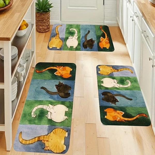 Planet Gates 1pc, Thickened Cute Cat Door Mat Into The Living Room Carpet Bedroom Mat Door Mat, Bathroom Non-slip Door Mat Floor Mat 0.39inch/1cm Thickness
