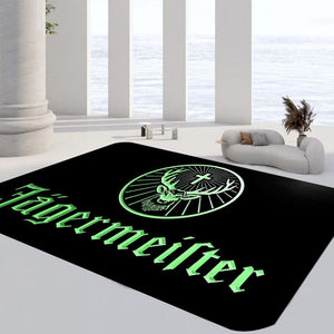 Planet Gates 1pc Thickened Jagermeister Logo Carpet For Living Room Bedroom, Home Decoration Coffee Table Large Area Rugs, Lounge Floor Mat, Non-Slip Rugs For Bedroom, Home Decor, Room Decor