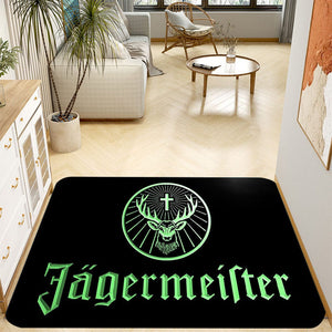 Planet Gates 1pc Thickened Jagermeister Logo Carpet For Living Room Bedroom, Home Decoration Coffee Table Large Area Rugs, Lounge Floor Mat, Non-Slip Rugs For Bedroom, Home Decor, Room Decor