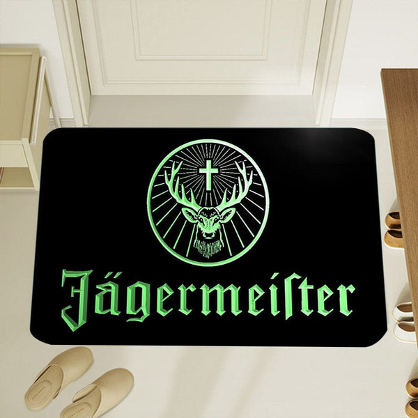 Planet Gates 1pc Thickened Jagermeister Logo Carpet For Living Room Bedroom, Home Decoration Coffee Table Large Area Rugs, Lounge Floor Mat, Non-Slip Rugs For Bedroom, Home Decor, Room Decor