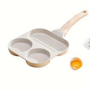Planet Gates 1pc Three In One Egg Frying Pan, Non Stick Breakfast Pan, Flat Bottom Egg, Burger Pan, Household Steak Frying Pan, Kitchen Accessories, Kitchen Supplies