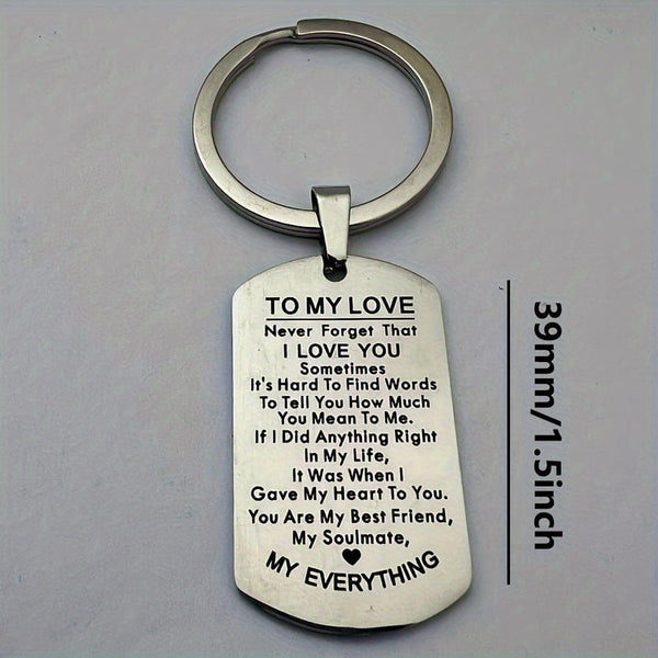 Planet Gates 1pc To My Love Keychain Gift For Husband Wife Anniversary Valentines Birthday Boyfriend Girlfriend Jewelry For Him Her Women Men