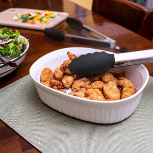 Planet Gates 1PC Tongs For Cooking, Kitchen Tongs With Silicone Tips, High Heat Resistant Locking Tongs, Heavy Duty, Great Grips, 7, 9, 30.48 Cm, Black