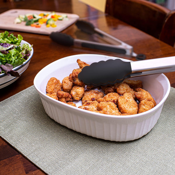 Planet Gates 1PC Tongs For Cooking, Kitchen Tongs With Silicone Tips, High Heat Resistant Locking Tongs, Heavy Duty, Great Grips, 7, 9, 30.48 Cm, Black