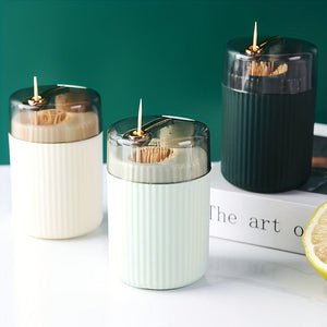 Planet Gates 1pc, Toothpick Box, Light Luxury Creative Storage Toothpick Box, Creative Design Swab Jar, Automatic Release Press-type Plastic Toothpick Box, Dental Floss Box, Home Accessories