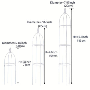 Planet Gates 1pc Tower Obelisk Garden Trellis Plant Support For Climbing Vines And Flowers Stands, White Lightweight Plant Tower, 109.22/143.0cm Tall