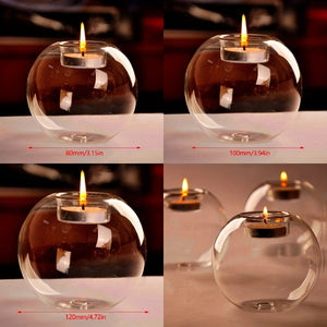 Planet Gates 1pc Transparent Glass Candle Holder, European Glass Round Candle Holder, Home Decoration Ornament, Glass Crafts, Round Votive Candle Holders Bulk Transparent Crystal Glass Tealight Candlestick For Wedding Party Office Decor