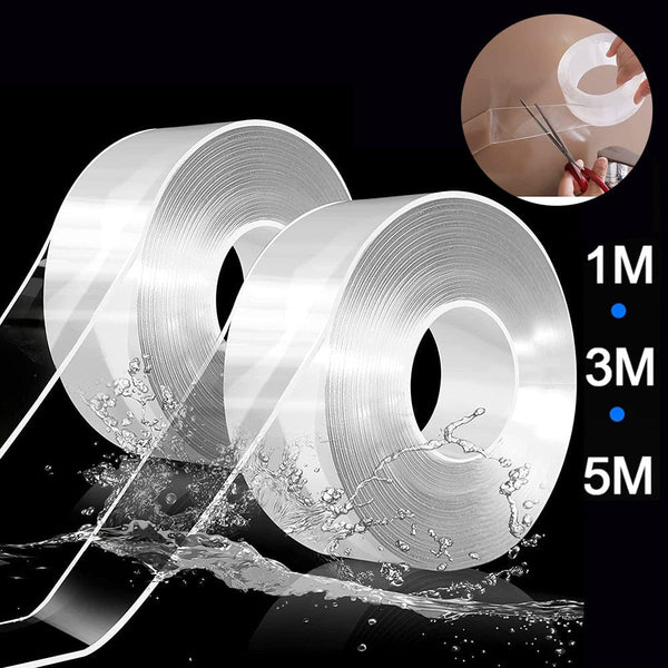 Planet Gates 1pc, Transparent Nano Tape Washable Reusable Double-Sided Tape Adhesive Nano Traceless Sticker Removable Universal Disks Glue