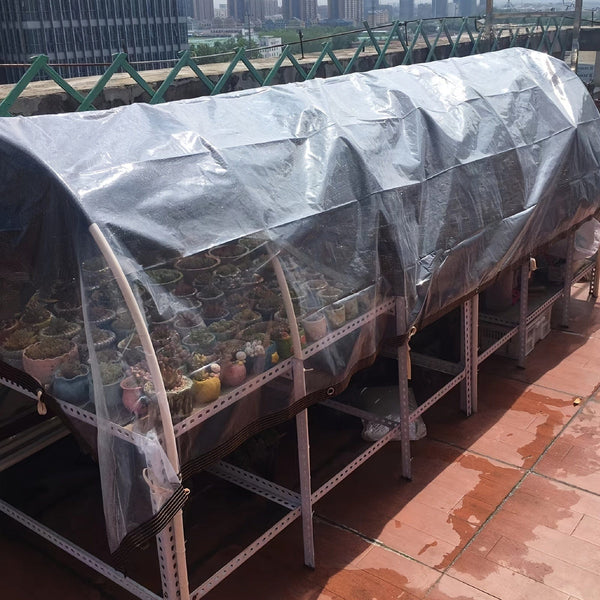 Planet Gates 1pc Transparent Tarp With Reinforced Gommets, Waterproof Tarpaulin Cover Enclosure For Greenhouse Balcony Garden Patio Porch Canopy Camping Outdoor Tent Cover
