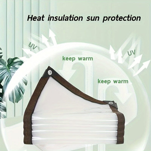 Planet Gates 1pc Transparent Tarp With Reinforced Gommets, Waterproof Tarpaulin Cover Enclosure For Greenhouse Balcony Garden Patio Porch Canopy Camping Outdoor Tent Cover