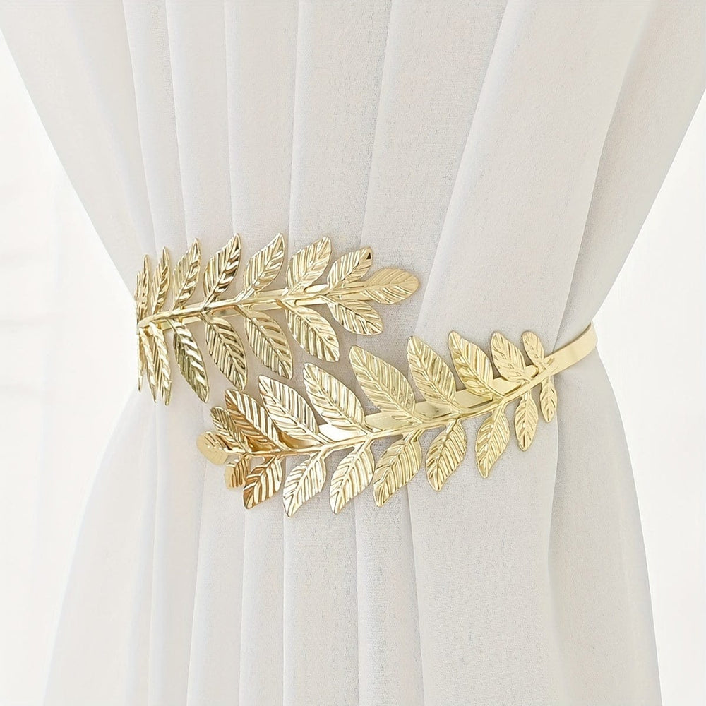 Planet Gates 1pc Tree Leaf Pattern Golden Silvery Curtain Tieback Curtain Holdback Window Clip For Bedroom Living Room Home Decor