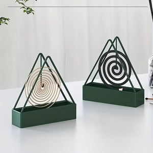 Planet Gates 1pc Triangular Mosquito Coil Holder, Minimalist Home Decor, Creative Triangular Iron Mosquito Coil Holder, Fireproof Sandalwood Ashtray For Home Office Hotel Use