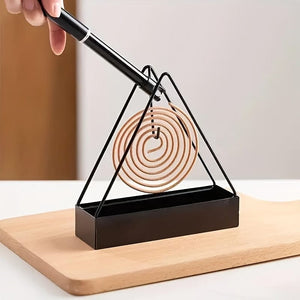 Planet Gates 1pc Triangular Mosquito Coil Holder, Minimalist Home Decor, Creative Triangular Iron Mosquito Coil Holder, Fireproof Sandalwood Ashtray For Home Office Hotel Use