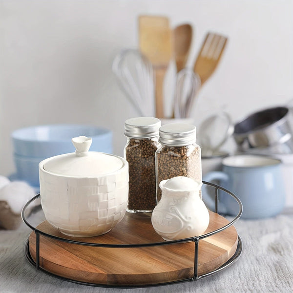 Planet Gates 1pc, Turntable Organizer, Spice Spinner, Spice Rack Organizer, Rotating Seasoning Rack Holder, Desktop Storage Box, Cosmetics Storage Tray, Kitchen Utensils, Apartment Essentials, College Dorm Essentials, Ready