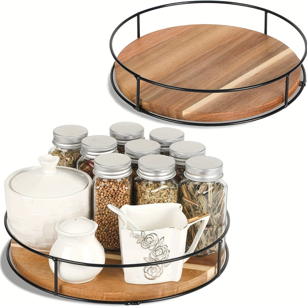 Planet Gates 1pc, Turntable Organizer, Spice Spinner, Spice Rack Organizer, Rotating Seasoning Rack Holder, Desktop Storage Box, Cosmetics Storage Tray, Kitchen Utensils, Apartment Essentials, College Dorm Essentials, Ready