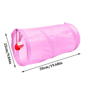 Planet Gates 1PC Two-way Retractable Cat Tunnel Toy Cat Interactive Self Hi Ring Paper Foldable Bell Single Layer ( Random Color)