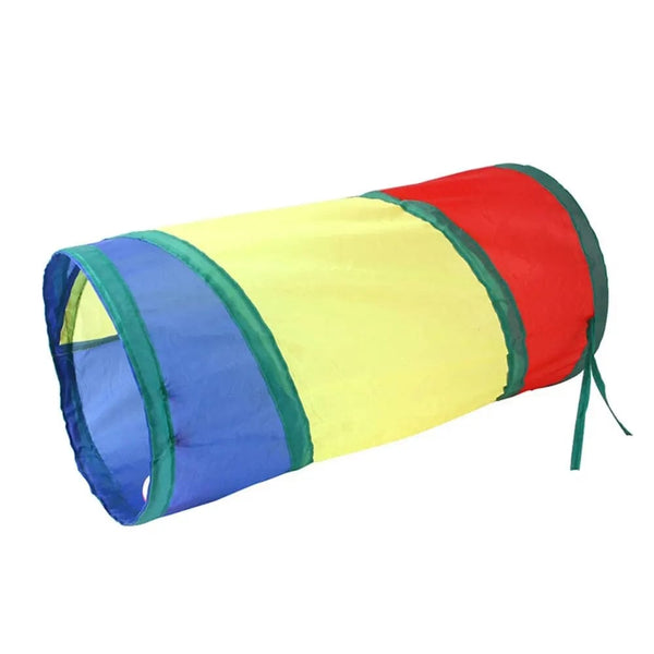 Planet Gates 1PC Two-way Retractable Cat Tunnel Toy Cat Interactive Self Hi Ring Paper Foldable Bell Single Layer ( Random Color)