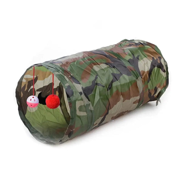 Planet Gates 1PC Two-way Retractable Cat Tunnel Toy Cat Interactive Self Hi Ring Paper Foldable Bell Single Layer ( Random Color)