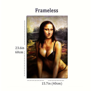 Planet Gates 1pc Unframed Canvas Poster, Modern Art, Funny Mona Lisa Poster, Ideal Gift For Bedroom Living Room Corridor, Wall Art, Wall Decor, Winter Decor, Room Decoration