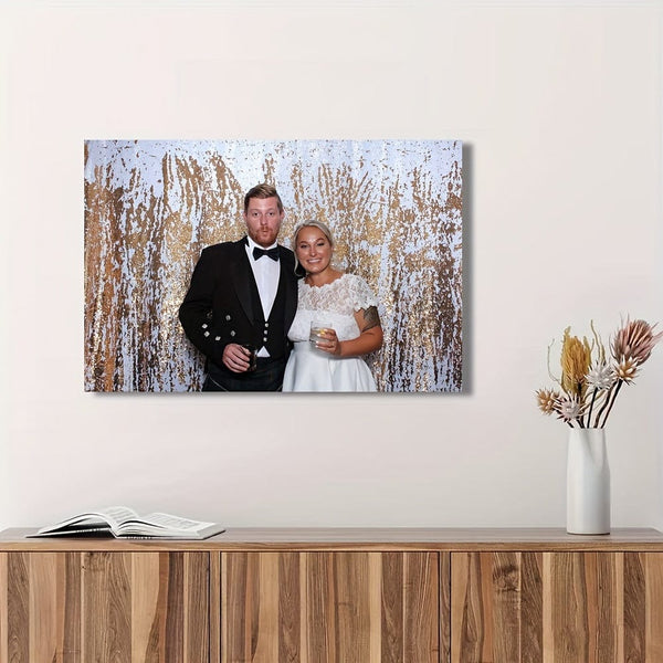 Planet Gates 1pc, Unframed Personalized Couple Photo Canvas Print, Custom Family Poster, Custom Gift Home Wall Art, Home Decoration, 50.04*70.1cm, Perfect Gift For Couple's Anniversary, Birthday, Wedding, Valentine's Day, Home Decor