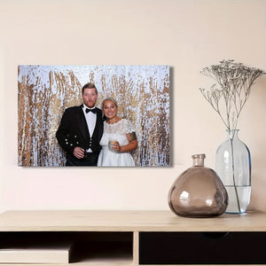 Planet Gates 1pc, Unframed Personalized Couple Photo Canvas Print, Custom Family Poster, Custom Gift Home Wall Art, Home Decoration, 50.04*70.1cm, Perfect Gift For Couple's Anniversary, Birthday, Wedding, Valentine's Day, Home Decor