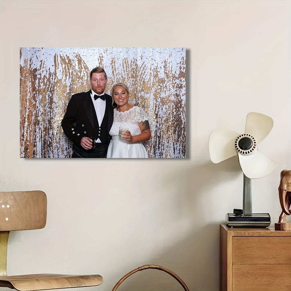 Planet Gates 1pc, Unframed Personalized Couple Photo Canvas Print, Custom Family Poster, Custom Gift Home Wall Art, Home Decoration, 50.04*70.1cm, Perfect Gift For Couple's Anniversary, Birthday, Wedding, Valentine's Day, Home Decor