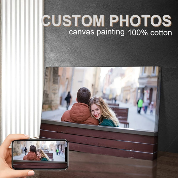 Planet Gates 1pc, Unframed Personalized Couple Photo Canvas Print, Custom Family Poster, Custom Gift Home Wall Art, Home Decoration, 50.04*70.1cm, Perfect Gift For Couple's Anniversary, Birthday, Wedding, Valentine's Day, Home Decor