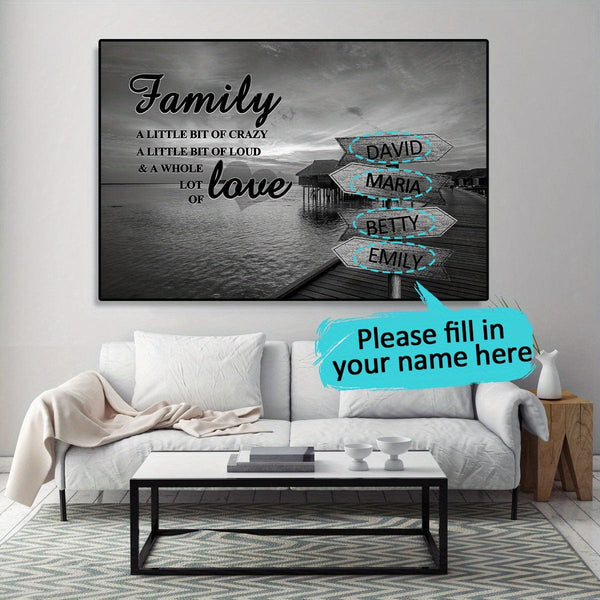 Planet Gates 1pc Unframed Personalized Family Names Canvas Poster Wall Art, Custom Name Street Sign Poster For Home Decor, Canvas Prints For Living Room Bedroom Kitchen Decor, Perfect Gift And Decoration
