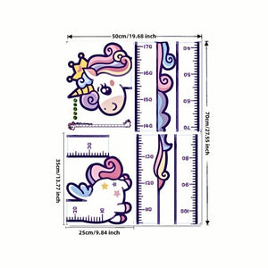 Planet Gates 1pc Unicorn Giraffe Dinosaur Height Wall Sticker - Creative Cartoon Measuring Height Sticker For Room And Home Decor - Self-Adhesive And Removable