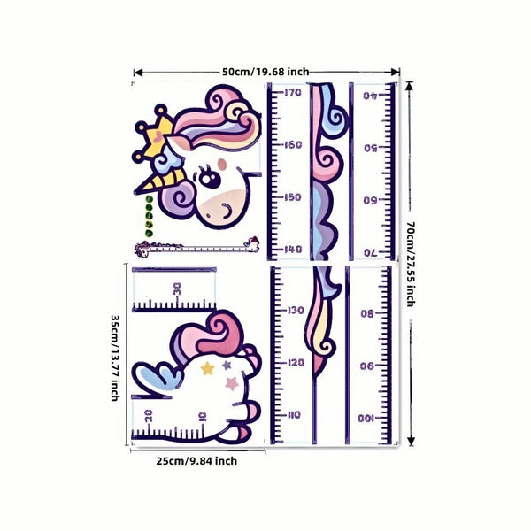 Planet Gates 1pc Unicorn Giraffe Dinosaur Height Wall Sticker - Creative Cartoon Measuring Height Sticker For Room And Home Decor - Self-Adhesive And Removable