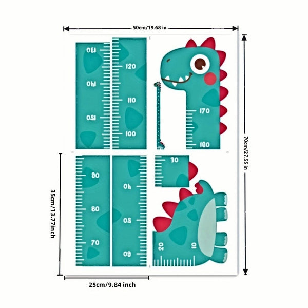 Planet Gates 1pc Unicorn Giraffe Dinosaur Height Wall Sticker - Creative Cartoon Measuring Height Sticker For Room And Home Decor - Self-Adhesive And Removable