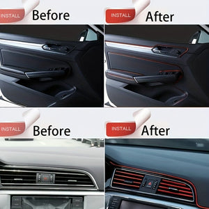 Planet Gates 1pc Universal Car Mold Decoration Flexible Strip 16ft/ 5m PVC With Interior Car Decoration Strip Dashboard Door Car Styling