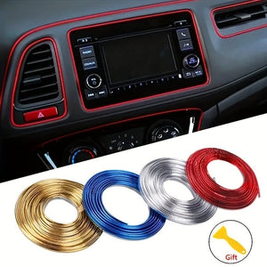 Planet Gates 1pc Universal Car Mold Decoration Flexible Strip 16ft/ 5m PVC With Interior Car Decoration Strip Dashboard Door Car Styling