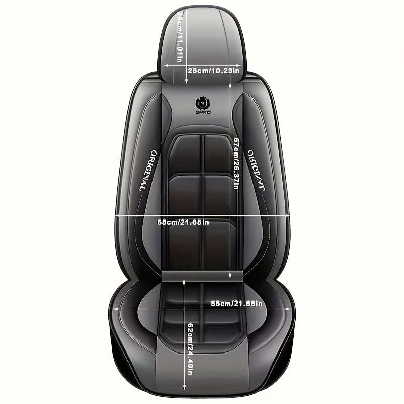 Planet Gates 1pc Universal Car Seat Covers PU Leather Seat Covers Cushion Car Seat Protector Mat For Sedan SUV Car Accessories (Only 1 Front Seat Cover)