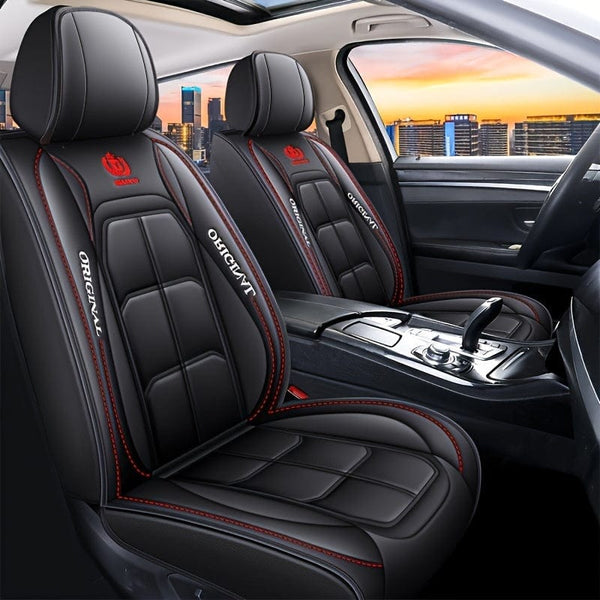 Planet Gates 1pc Universal Car Seat Covers PU Leather Seat Covers Cushion Car Seat Protector Mat For Sedan SUV Car Accessories (Only 1 Front Seat Cover)