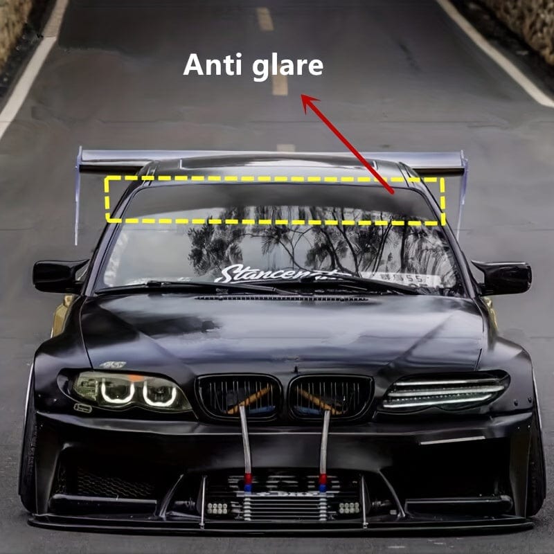 Planet Gates 1pc Universal Front And Rear Windshields With Black Sun Blocking Car Stickers, Sun Blocking And Harsh Wind Blocking Stickers, Car Stickers