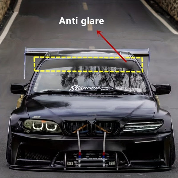 Planet Gates 1pc Universal Front And Rear Windshields With Black Sun Blocking Car Stickers, Sun Blocking And Harsh Wind Blocking Stickers, Car Stickers