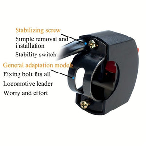 Planet Gates 1pc Universal Motorcycle Handlebar Switch 2.54cm2.54 / 2.54cm2 On/Off Button Connector For Scooter Motocross ATV 12V Headlight Switch Motorcycle Accessories