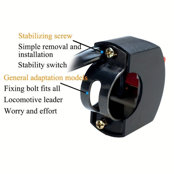 Planet Gates 1pc Universal Motorcycle Handlebar Switch 2.54cm2.54 / 2.54cm2 On/Off Button Connector For Scooter Motocross ATV 12V Headlight Switch Motorcycle Accessories