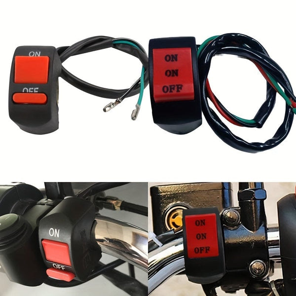 Planet Gates 1pc Universal Motorcycle Handlebar Switch 2.54cm2.54 / 2.54cm2 On/Off Button Connector For Scooter Motocross ATV 12V Headlight Switch Motorcycle Accessories