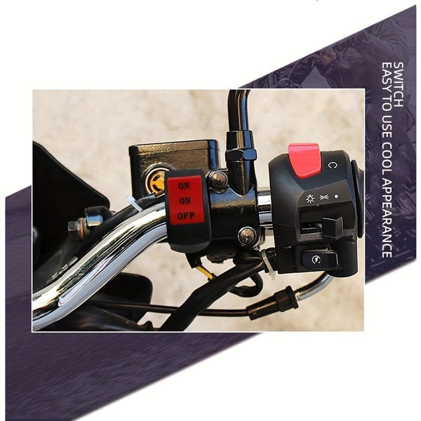 Planet Gates 1pc Universal Motorcycle Handlebar Switch 2.54cm2.54 / 2.54cm2 On/Off Button Connector For Scooter Motocross ATV 12V Headlight Switch Motorcycle Accessories