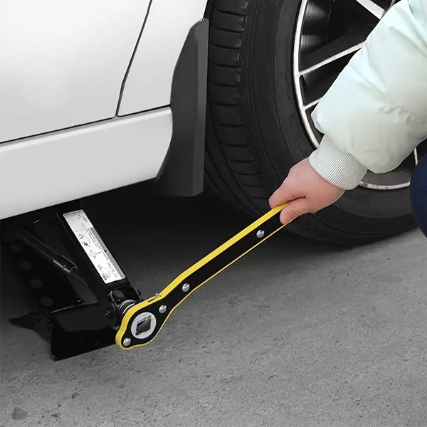 Planet Gates 1pc Upgrade Your Car Repair Toolkit With This Universal Jack Ratchet Wrench - Labor-Saving & Dual Purpose